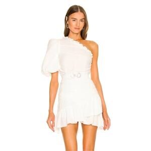 Mergim Magda Bridal One Shoulder Dress White Size 2 US Size Medium *No Belt* NWT